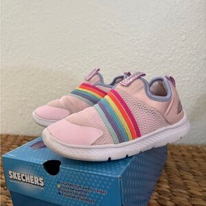 Skechers Kids' Pink Rainbow Slip-On Sneakers